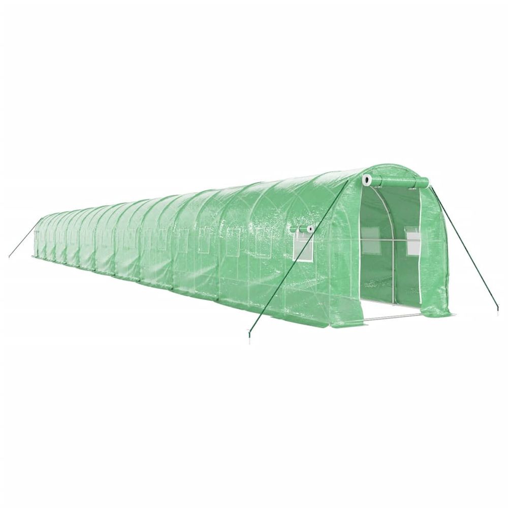 Serre avec cadre en acier vert 44 m² 22x2x2 m