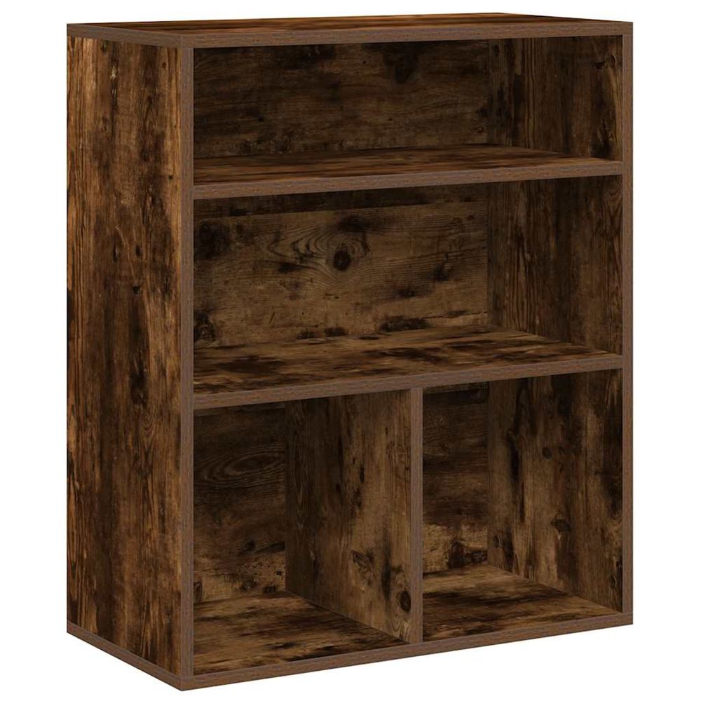 Bibliothèque chêne fumé 60x30x71,5 cm bois d'ingénierie