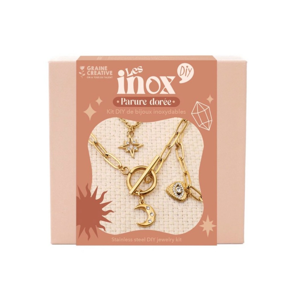 Kit diy bijoux en acier inoxydable - parure dorée