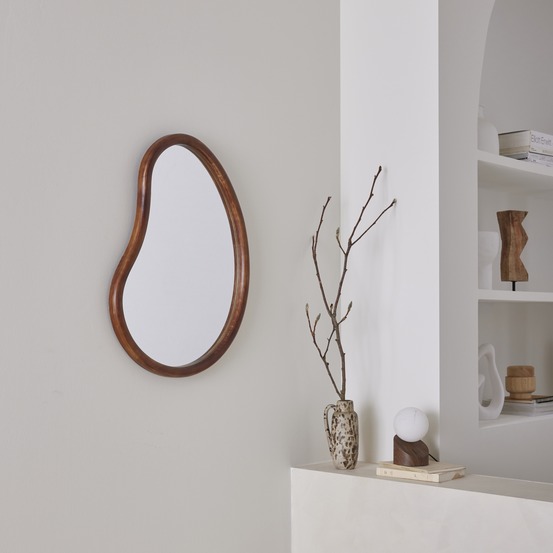 Miroir organique en bois de sapin 65cm épaisseur 3cm idéal entrée, chambre ou salle de bain