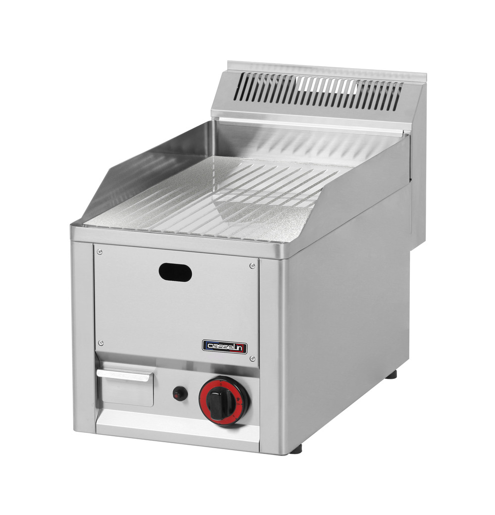 Plaque à snacker chrome rainurée 33 gaz - casselin