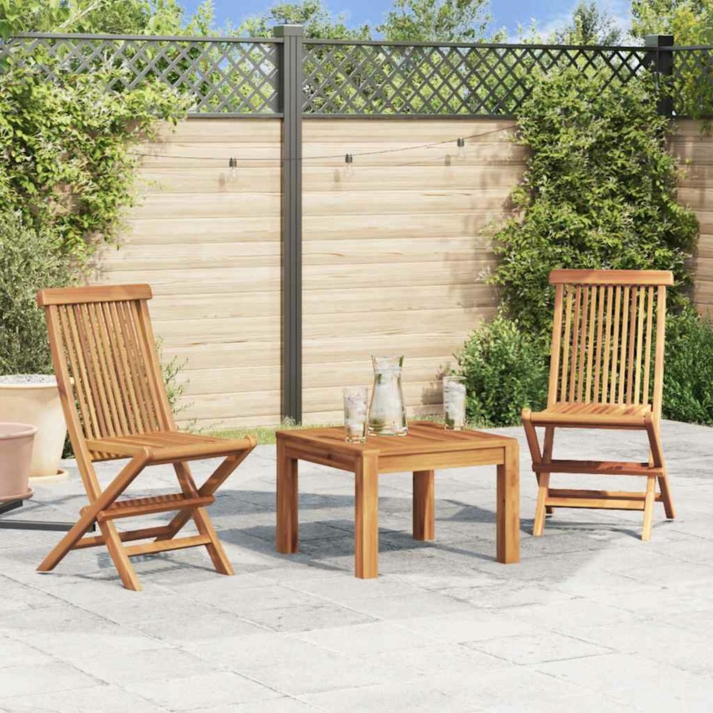 Chaises pliables de jardin lot de 2 bois de teck solide