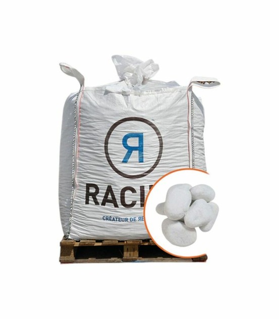 Paillage de marbre blanc minéral 1000kg racine f-pai009