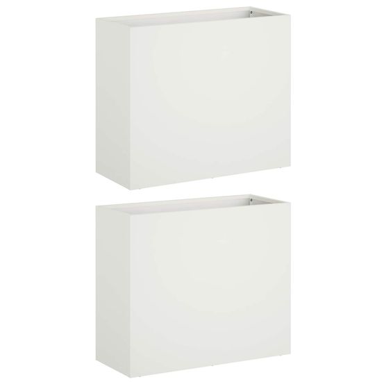 Cache-pot de jardin 2 pc blanc 50 x 20 x 40 cm