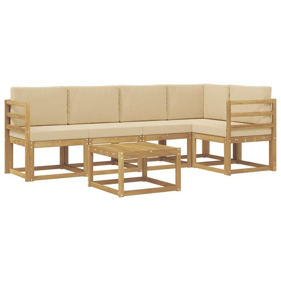 Ensemble de canapés d'extérieur 6 pc blanc et beige