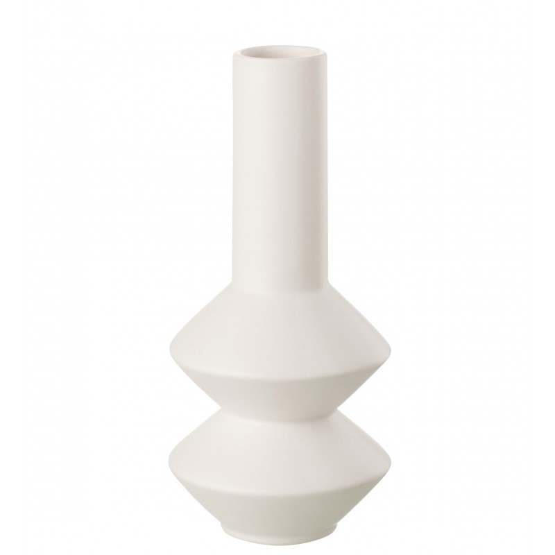 Vase moderne en céramique blanc 13x13x30 cm