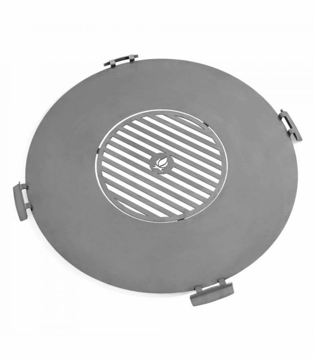 Plaque en acier inoxydable pour foyer, grille 46cm, poignées inclues, cookking, 222413