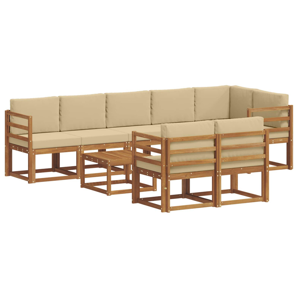 Ensemble de canapés d'extérieur 9 pcs naturel et beige