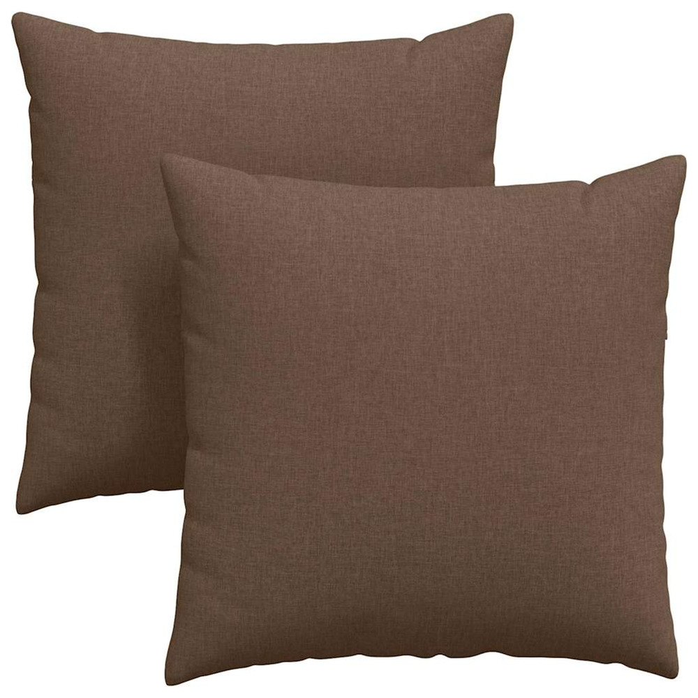 Coussins de canapé 2 pcs marron 80 x 80 cm tissu