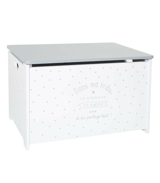 Coffre de rangement en bois coffre à jouets gris