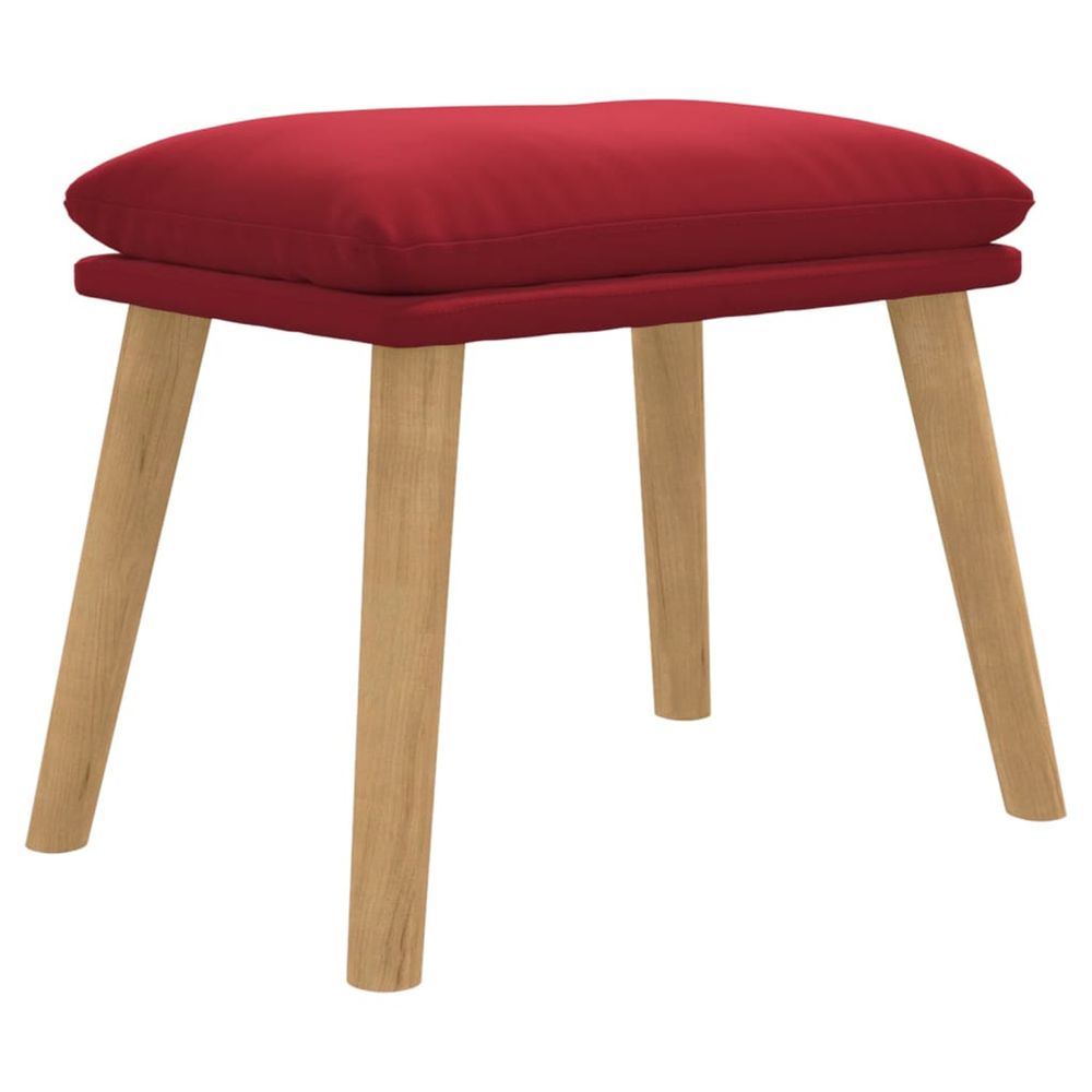 Repose-pied rouge bordeaux 45x29,5x35 cm velours