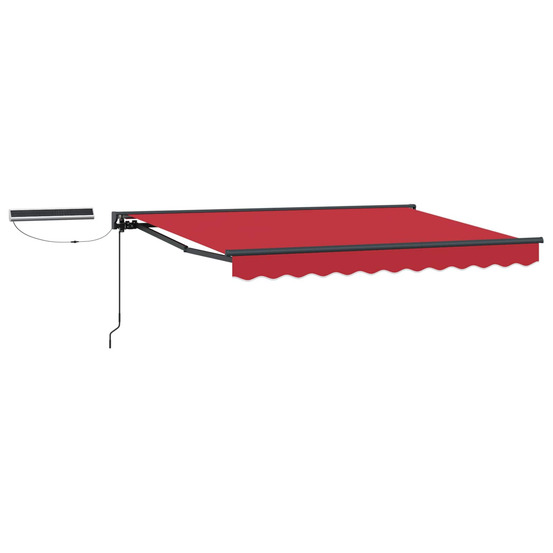 Auvent rétractable électrique rouge et anthracite 3,5 x 2,5 m