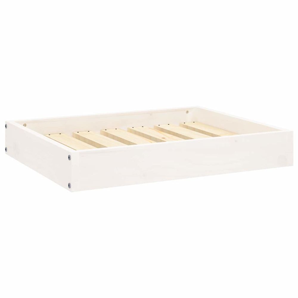 Lit pour chien blanc 61,5x49x9 cm bois de pin solide