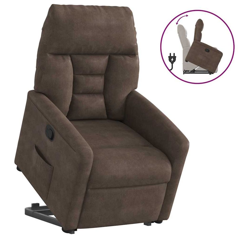 Fauteuil inclinable marron tissu microfibre