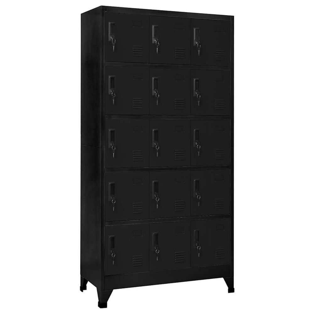 Armoire à casiers noir 90x40x180 cm acier