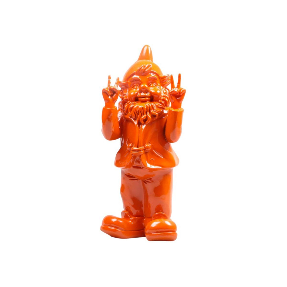 Nain de jardin en résine 13 x 11 x 31 cm peace orange