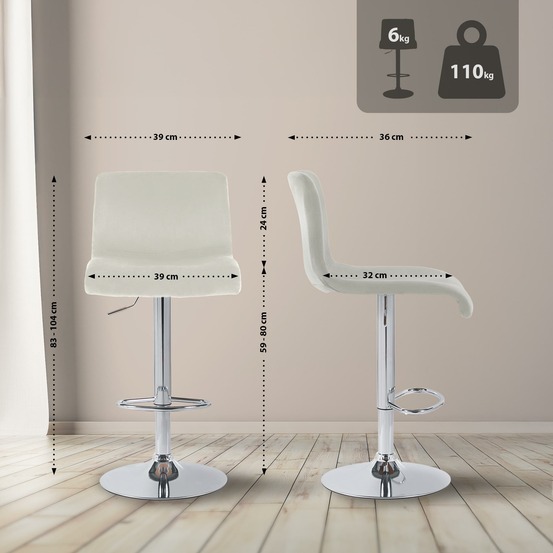 Tabouret de bar hoover velours c