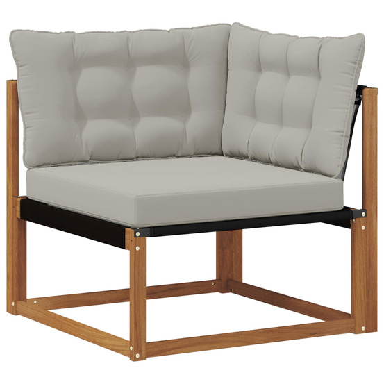 Canapé d'angle extérieur bois d'acacia massif naturel