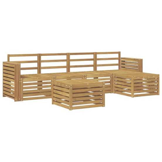 Ensemble de canapés d'extérieur 6 pc blanc bois d'acacia massif