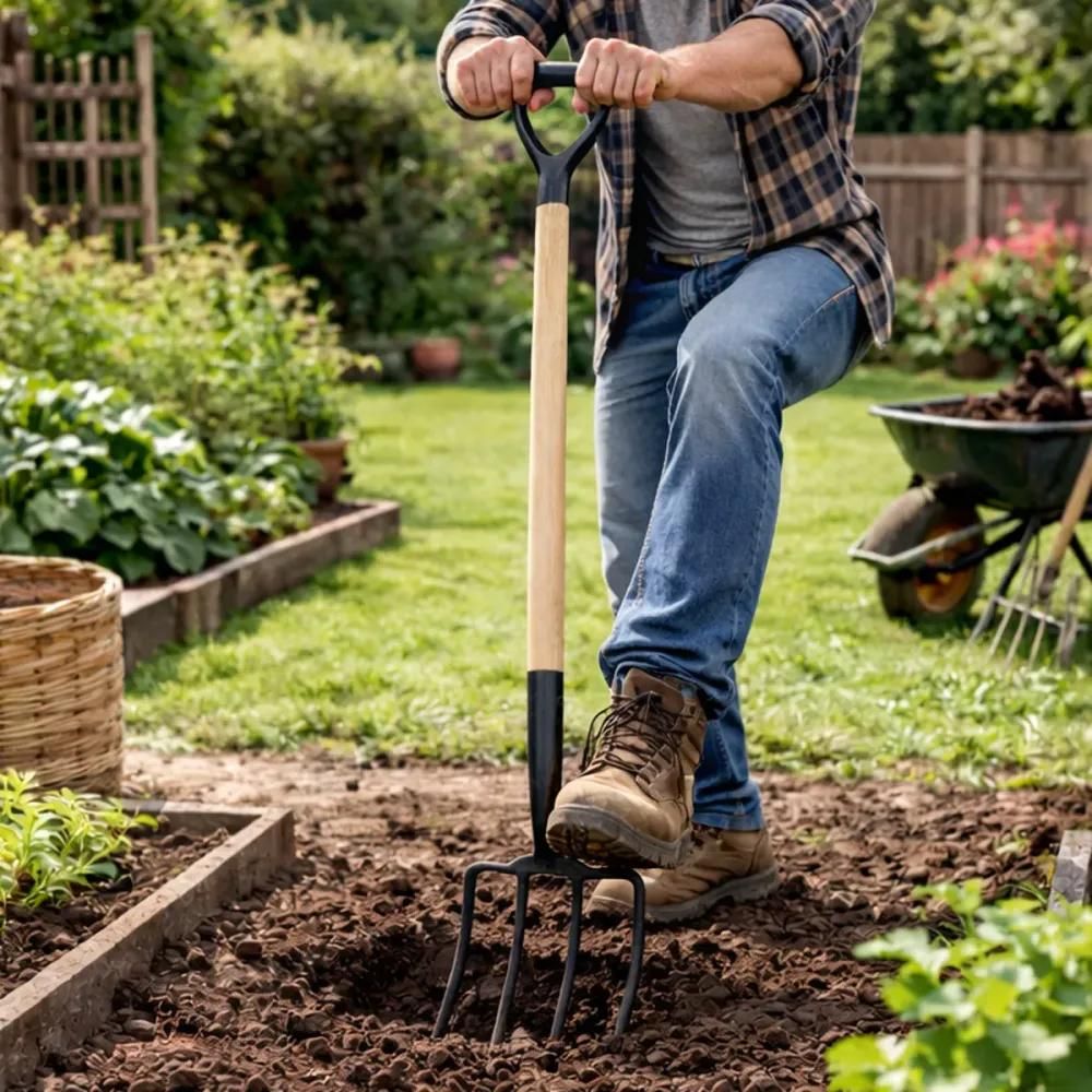 Fourche à bêcher progarden® 115 cm - manche en bois robuste