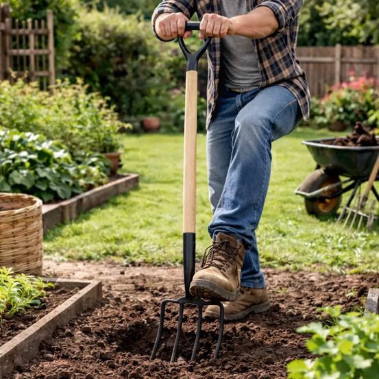 Fourche à bêcher progarden® 115 cm - manche en bois robuste