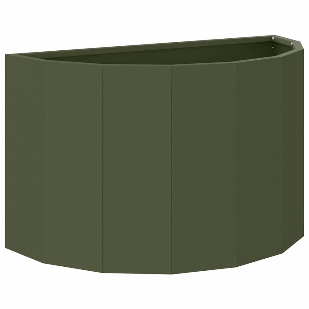 Jardinière vert olive 60 x 30 x 35 cm acier