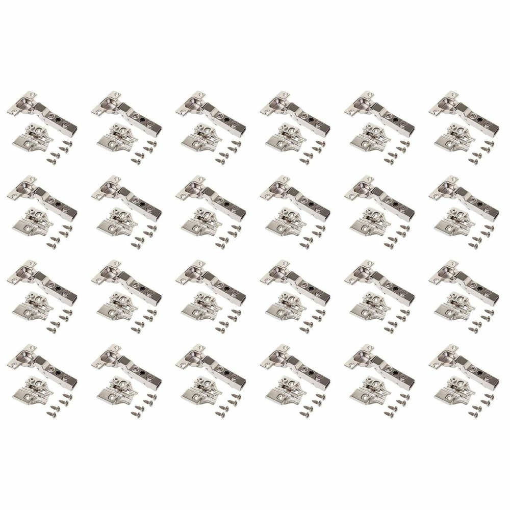 Charnière coudée pour montage en applique sur panneau mitoyen avec fermeture amo