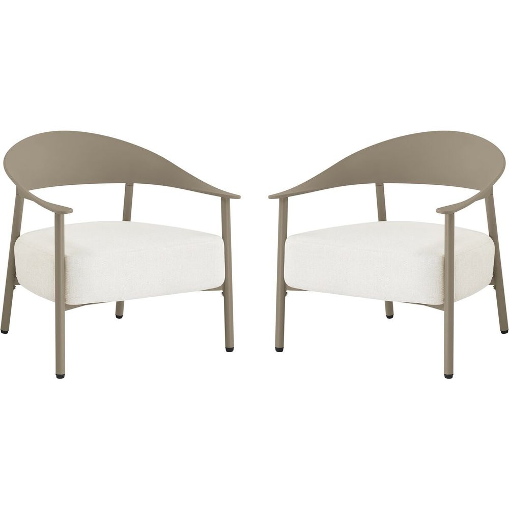 Lot de 2 fauteuils de jardin en plastique et métal 