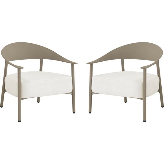 Lot de 2 fauteuils de jardin en plastique et métal