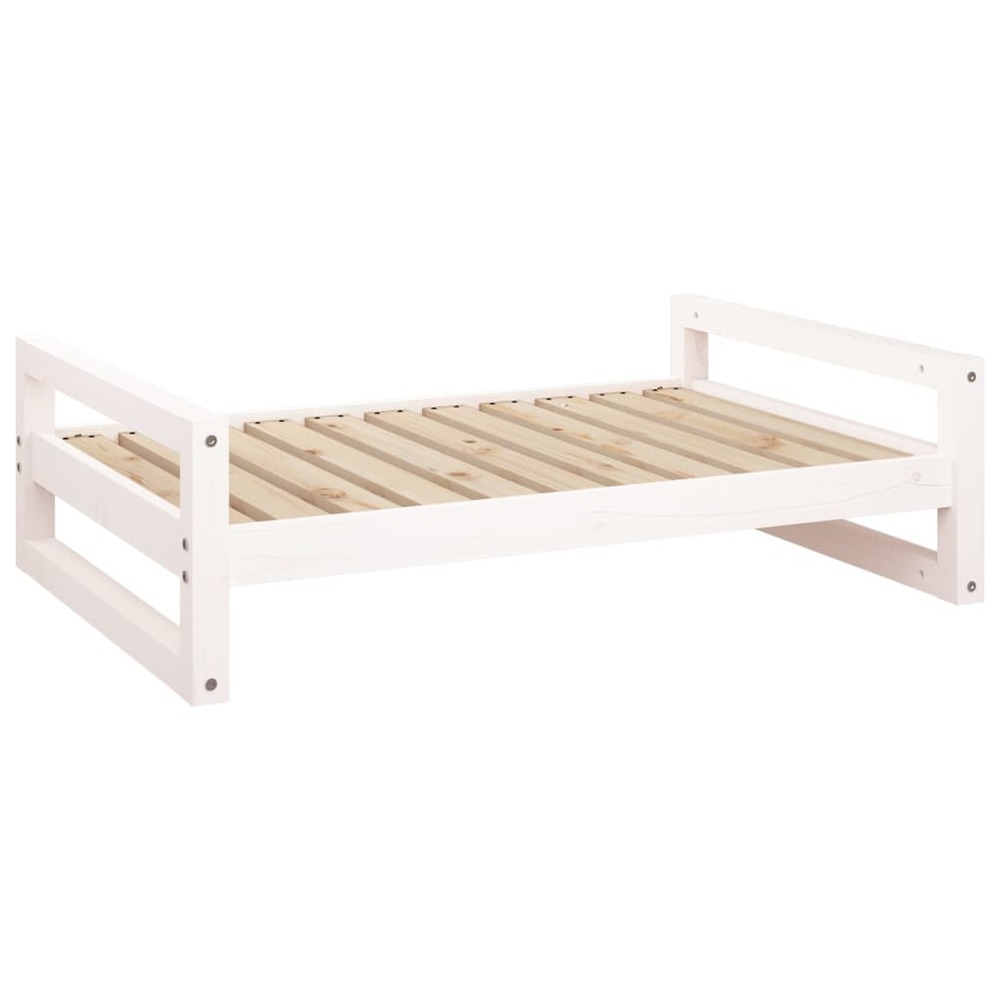 Lit pour chien panier canapé confortable 95,5 x 65,5 x 28 cm bois de pin solide blanc