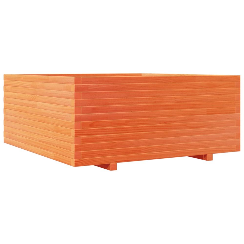 Jardinière d'extérieur cire marron 110x110x49,5 cm bois de pin massif