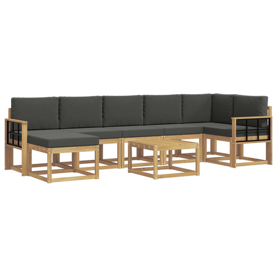 Ensemble de canapés d'extérieur 8 pcs blanc et anthracite