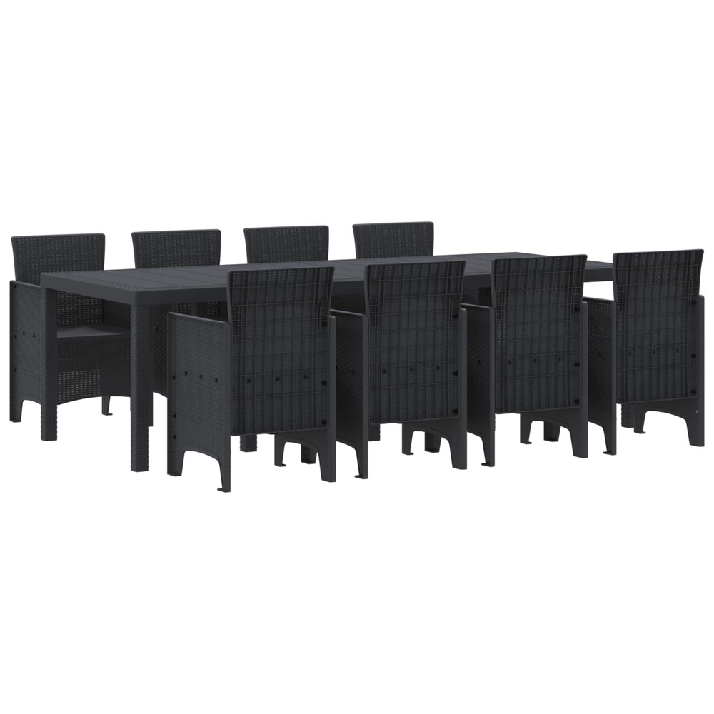 Ensemble de salle à manger pour jardin 9 pcs anthracite