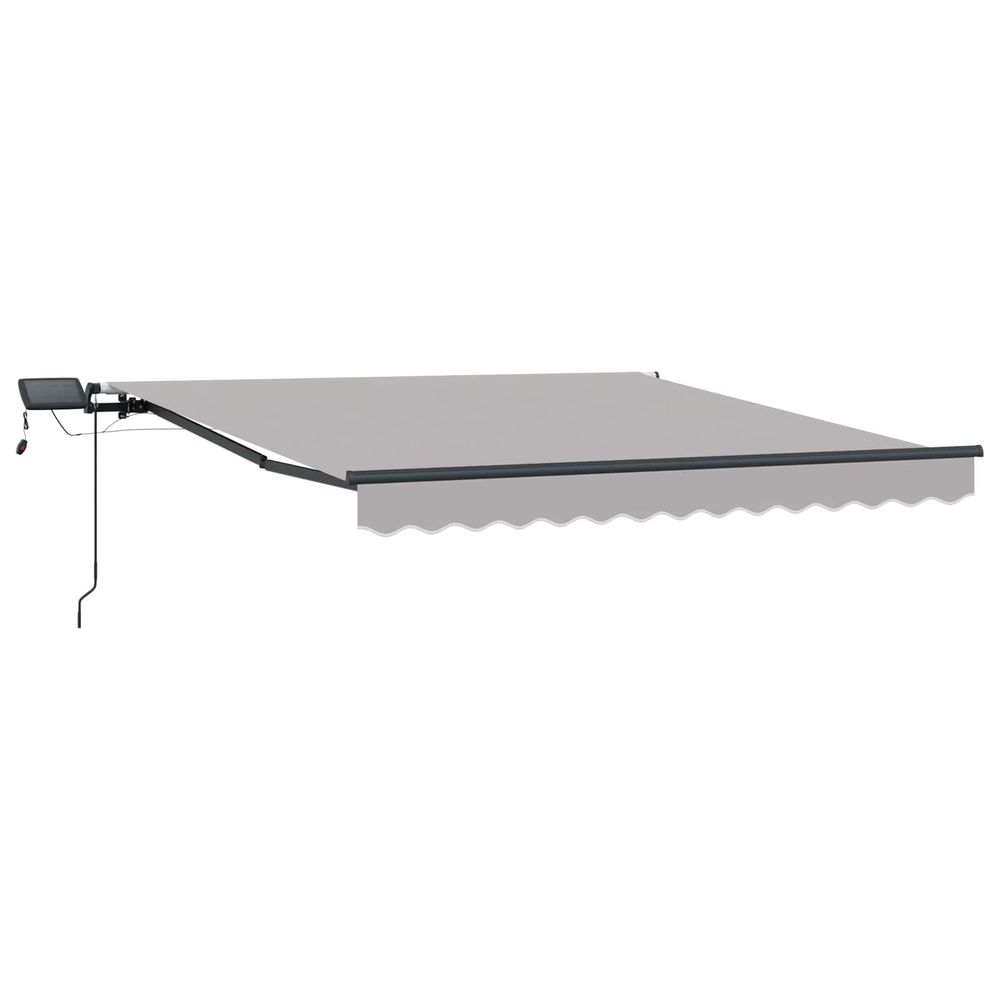Auvent rétractable gris clair 300 x 250 cm tissu et aluminium