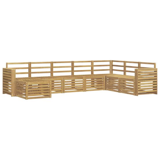 Ensemble de canapés d'extérieur 8 pc blanc bois d'acacia massif