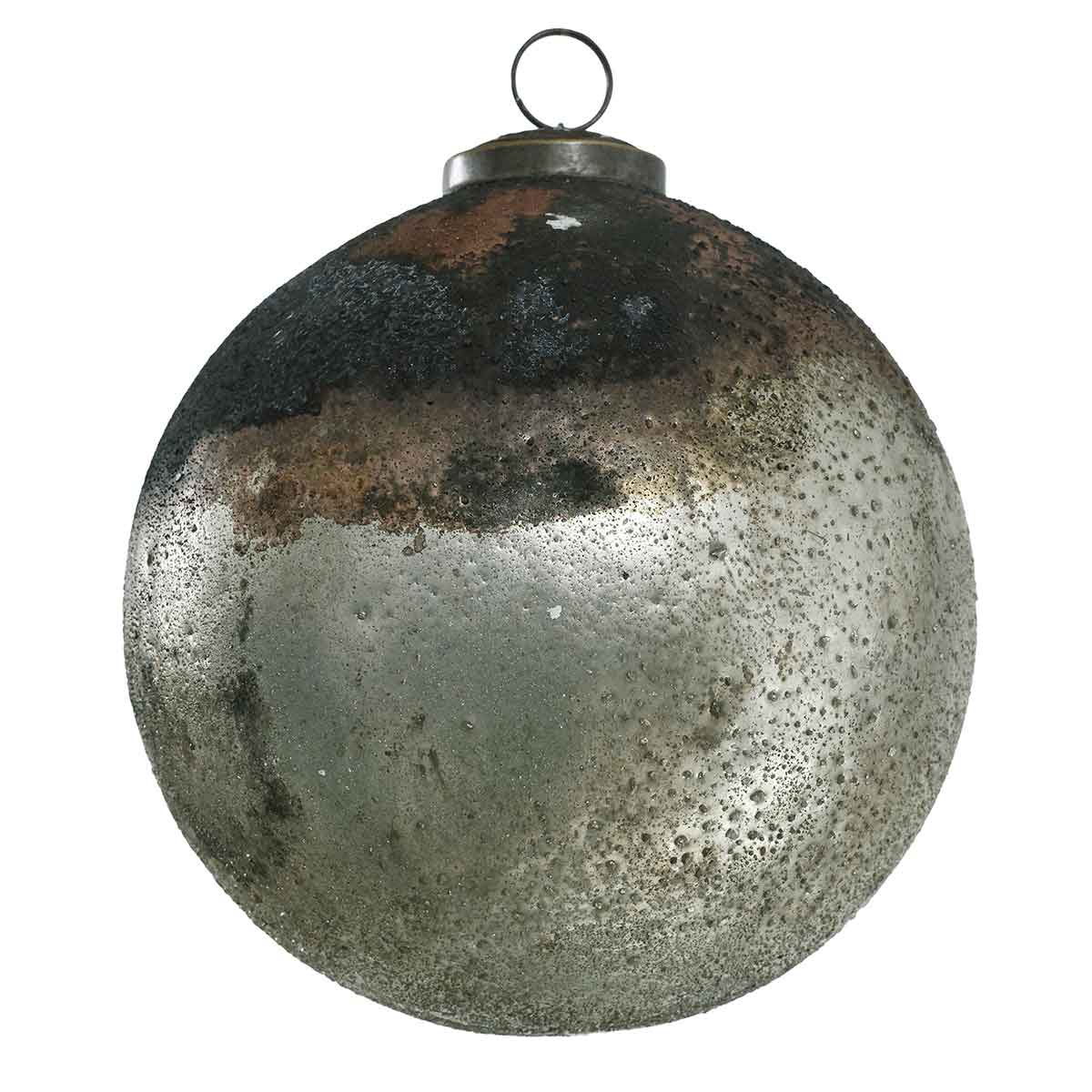 Ptmd boule de noël eward - 12x12x13 cm - verre - argent