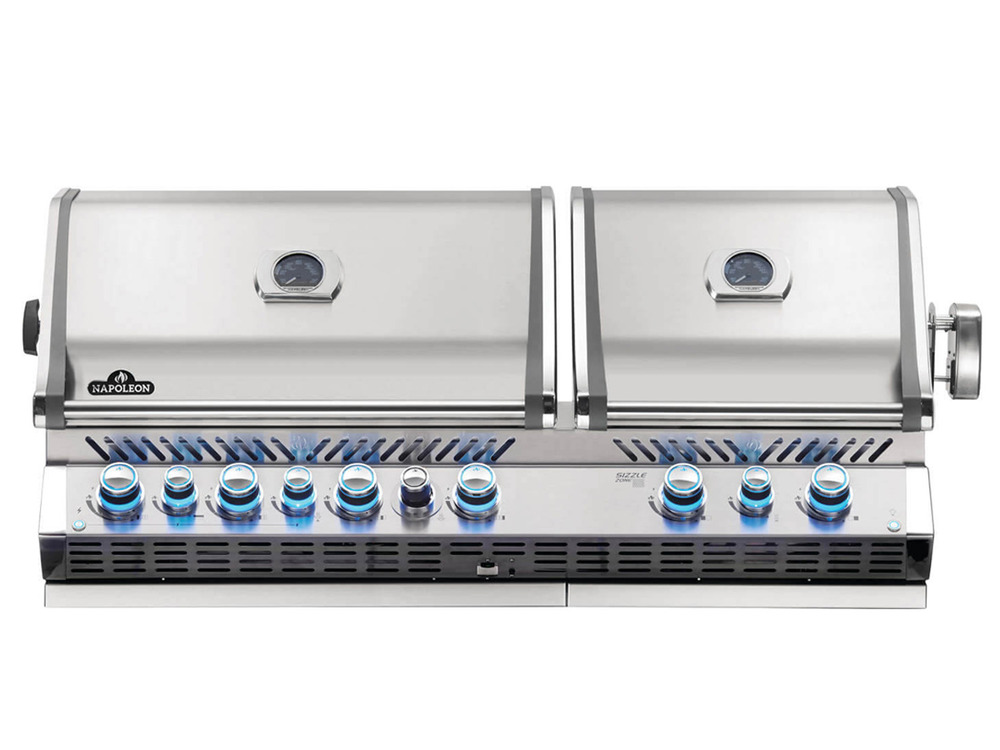 Barbecue gaz encastrable prestige pro 825 inox 4 brûleurs + 2 sizzle zone + brûl
