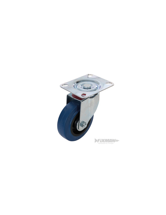 Fixman - roulette pivotante en caoutchouc - 100 mm - 140 kg - bleue