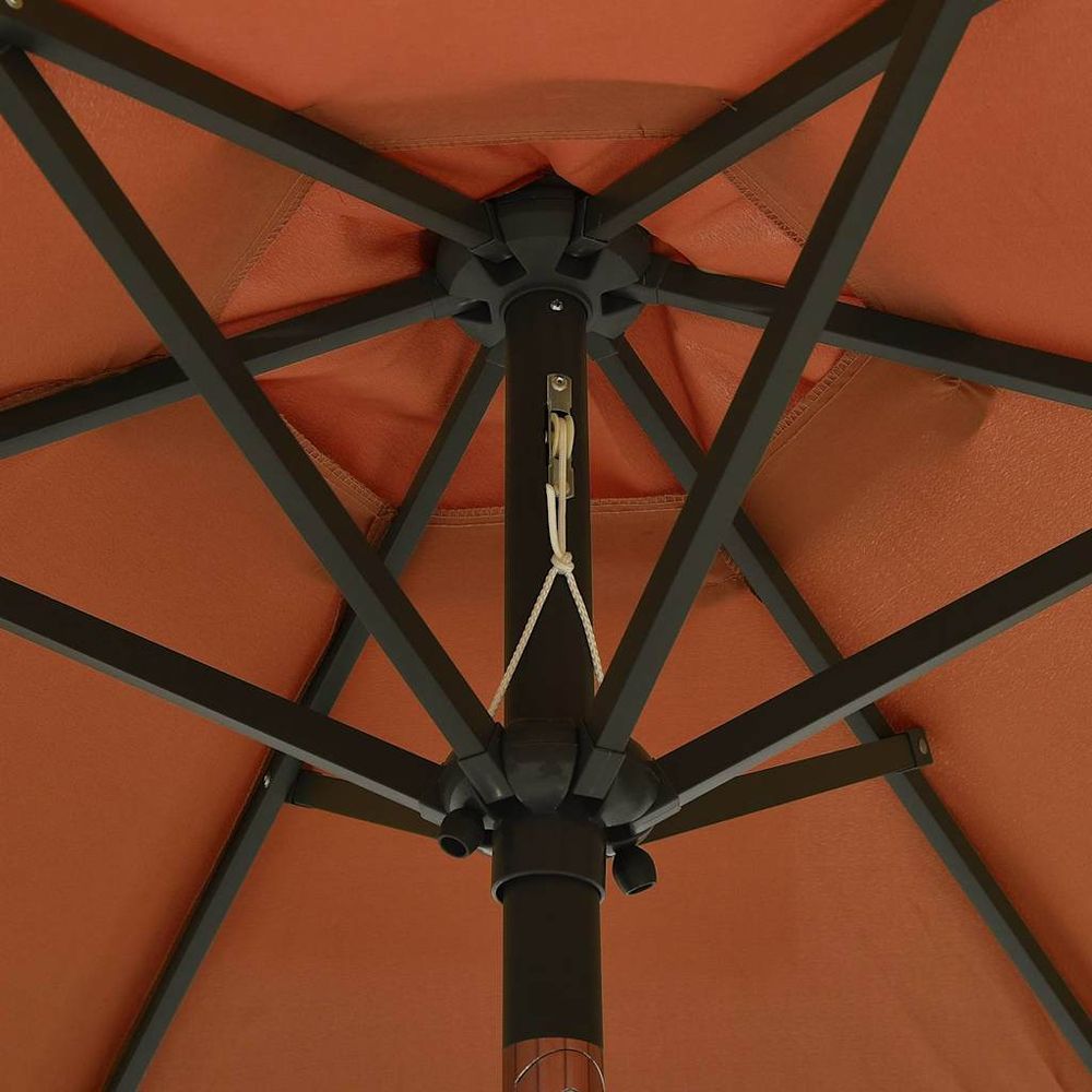 Parasol de jardin avec lumières led terre cuite aluminium