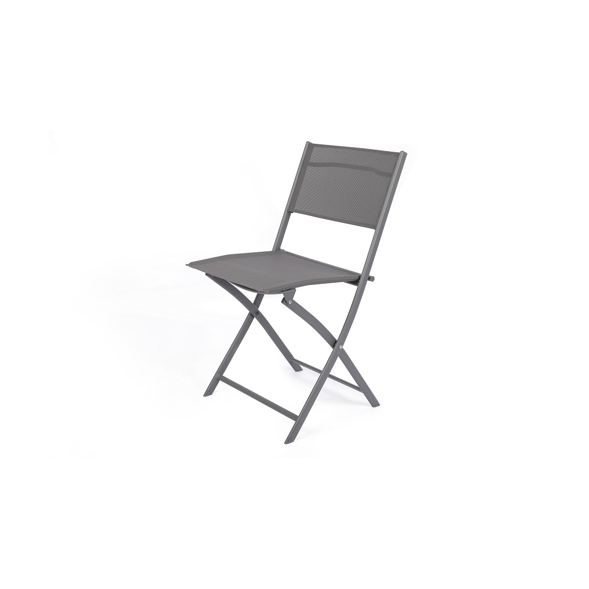 Lot de 2 chaises pliante gris foncé "figari" - texaline et acier