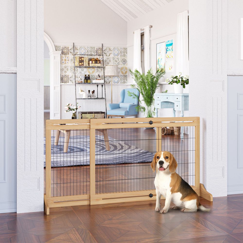 Barrière sécurité chien extensible bois pin 104-183cm autoportante escaliers - comfortxl pet living