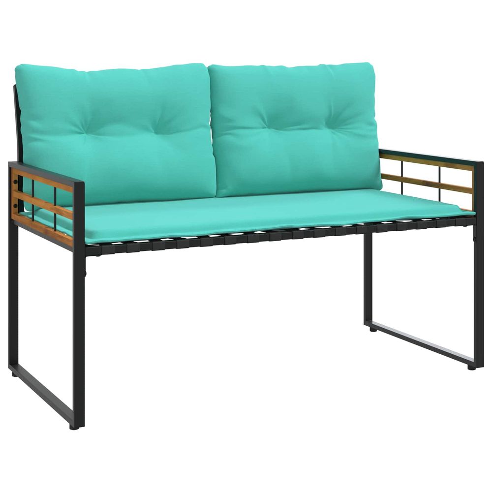 Banc à couches en bois 114 x 55 x 77 cm turquoise rectangulaire