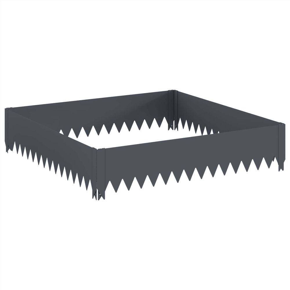 Bordure de pelouse 100 x 100 x 20 cm acier anthracite