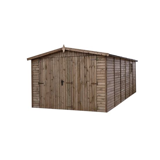 Garage en bois traité, 490x303cm ep 19mm, surface utile 14.15 m² int031