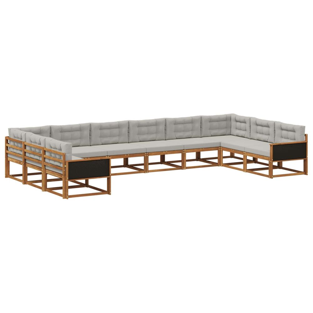 Ensemble de canapés d'extérieur 10 pc naturel et gris clair