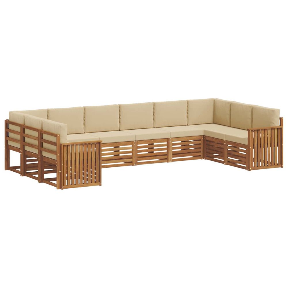 Ensemble de canapés d'extérieur 10 pc naturel et beige