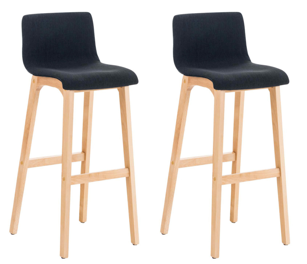 Lot de 2 tabourets de bar hoover tissu natura