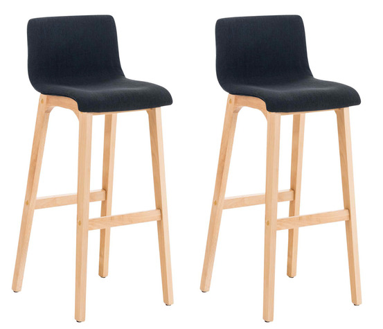 Lot de 2 tabourets de bar hoover tissu natura