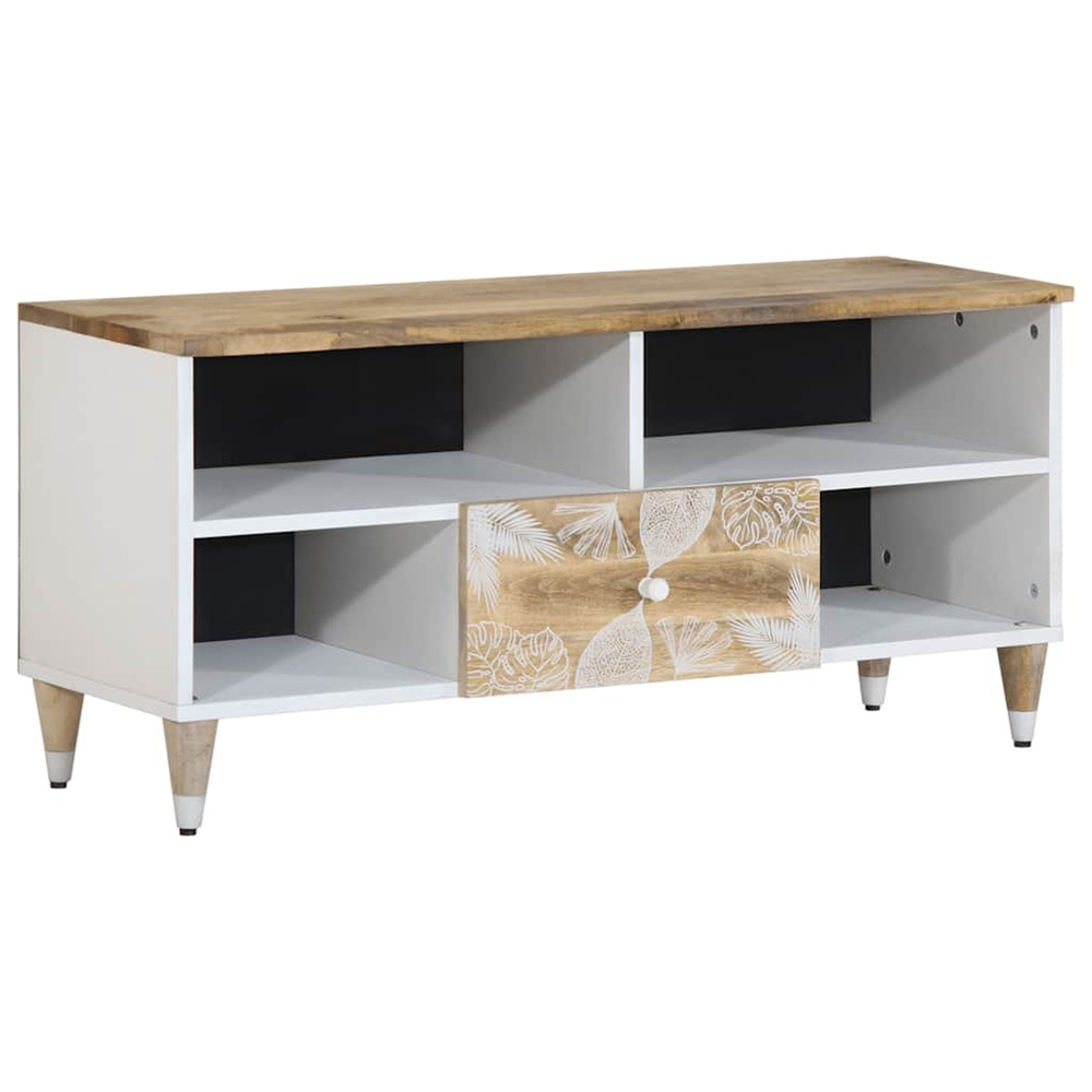 Meuble tv 100x33,5x46 cm bois massif de manguier