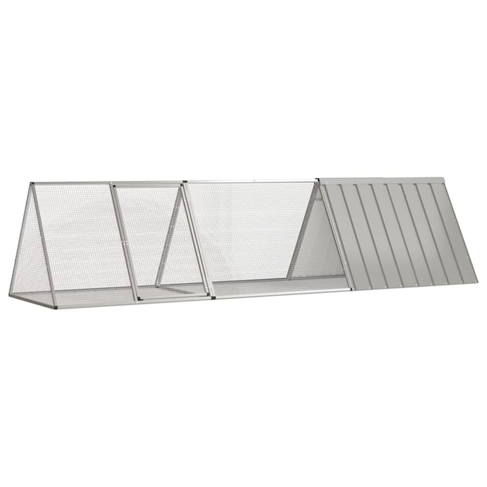 Cage à lapin grise 302,5 x 80,5 x 71 cm en acier galvanisé